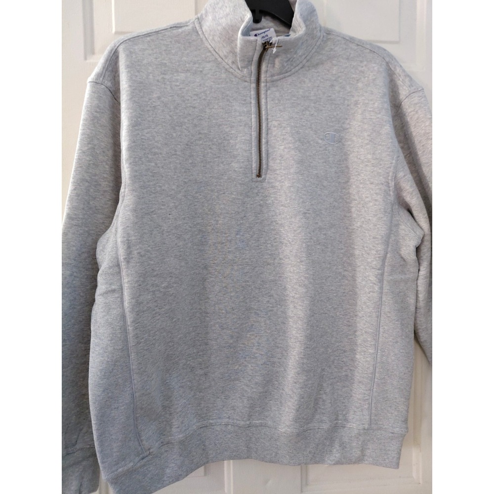 Champion Sweatshirt Women's Quater Zip Gray Lg.